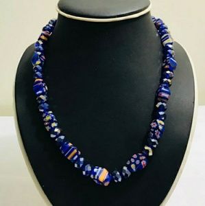 NEW Handmade Blue Beaded Necklace